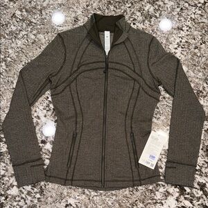 lululemon Define Jacket-  Heathered Olive Full-Zip Herringbone